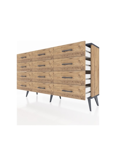 Arges Konsol 12 Çekmeceli 132x30x83 Çam-antrasit/çam Antrasit/çam Arges Konsol 12 Çekmeceli 132x30x83 Çam-antrasit/çam Antrasit/çam
