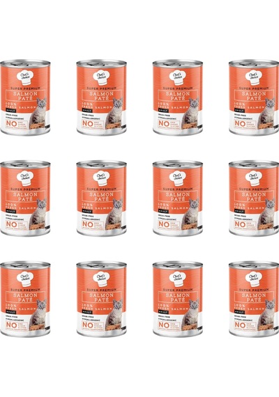 Chefs Choice Tahılsız Somonlu Ezme Kedi Konservesi 400 Gr 12 Adet