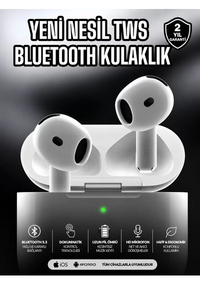 Northcity Kablosuz Bluetooth Kulaklık Tws Anc Özelliği Yüksek Ses Kaliteli Beyaz