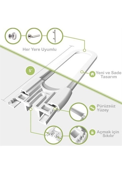 Bebek Çocuk Çekmece Ve Dolap Koruma Raylı Güvenlik Sistemi Emniye Çok Renkli
