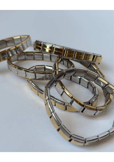 Gold Frame İtalyan Bileklik Çok Renkli