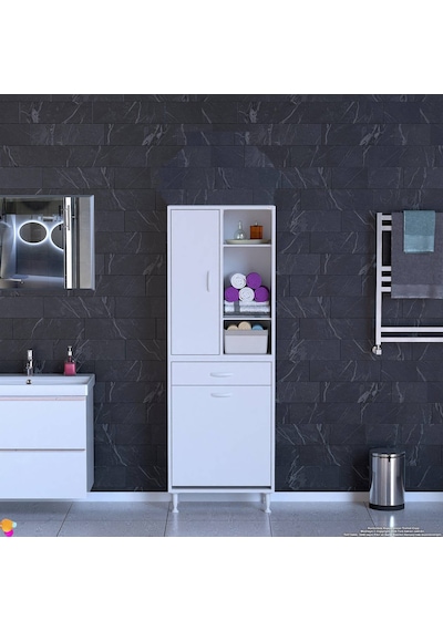 Eliusta Mira Dolap 6 Bölme Çok Fonksiyonlu Banyo Dolabı 65 Cm Beyaz Sepetli Dolap 65x171x32,5 Cm Organizer Beyaz Eliusta Mira Dolap 6 Bölme Çok Fonksiyonlu Banyo Dolabı 65 Cm Beyaz Sepetli Dolap 65x171x32,5 Cm Organizer Beyaz
