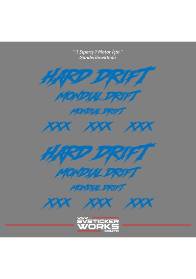 Mondial Drift L Sticker Xxx Full Sticker Set Dekor Modeli Mavi