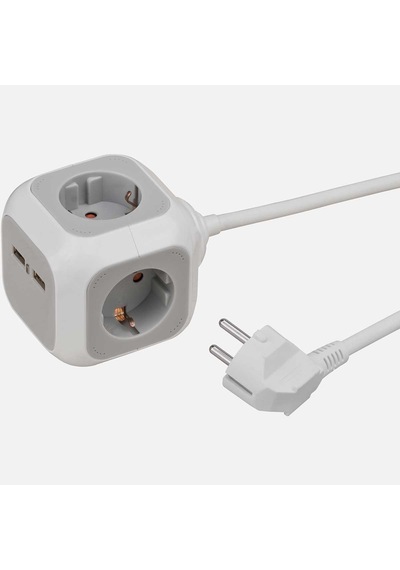 Brennenstuhl Alea Power 1,4 Metre Küp 4'lü 2 Usb'li Priz