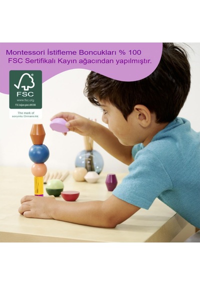 Eichhorn Montessori Ahşap Boncuk Dizme Oyunu
