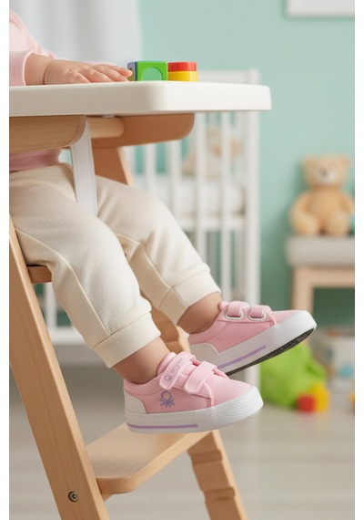 United Colors of Benetton Keten Cırtlı Hafif Bebek İlk Adım Ayakkabı Bnı-30970 B Pembe
