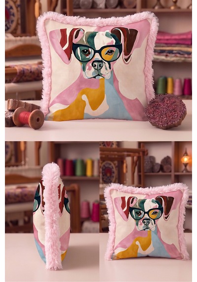 Pop Art Köpek Figürlü Renkli Saçaklı Yastık Kılıfı-sanatsal Bohem Krem Pembe Püsküllü Kırlent Kılıfı Sessiz Ufuk Halo Pop Art Köpek Figürlü Renkli Saçaklı Yastık Kılıfı-sanatsal Bohem Krem Pembe Püsküllü Kırlent Kılıfı Sessiz Ufuk Halo