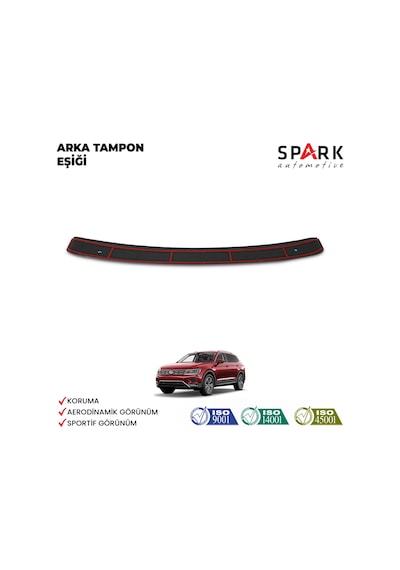 Volkswagen Tiguan 2016- Yılı Ve Sonrası Uyumlu Arka Tampon Eşiği Parlak Siyah