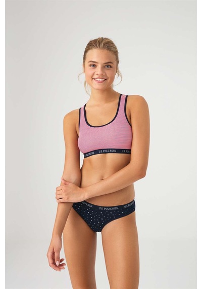 U.S. Polo Assn. Kadın Lacivert Büstiyer Slip Takım 66251 Lacivert