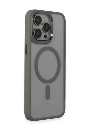 Apple İphone 15 Pro Max Kılıf Room Magneticsafe Silikon - Gri Çok Renkli