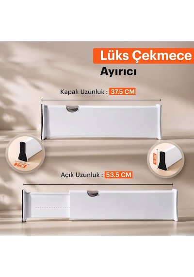 Büyük Boy Ayarlı Çekmece Ayırıcı I Çekmece Bölücü I Uzayabilen Ayırıcı I Teleskopik Raf Düzenleyici I Kı Diğer