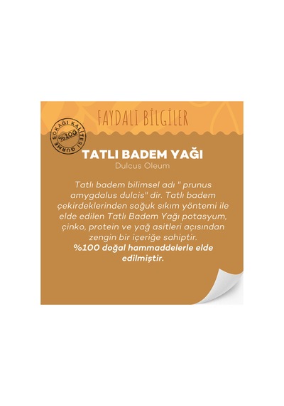 Tatlı Badem Yağı 50 Ml Soğuk Sıkım