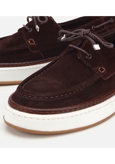 Hotiç Erkek Süet Deri Kahverengi Bağcık Detaylı Günlük Loafer 02ayh319380a480 02ayh319380a480