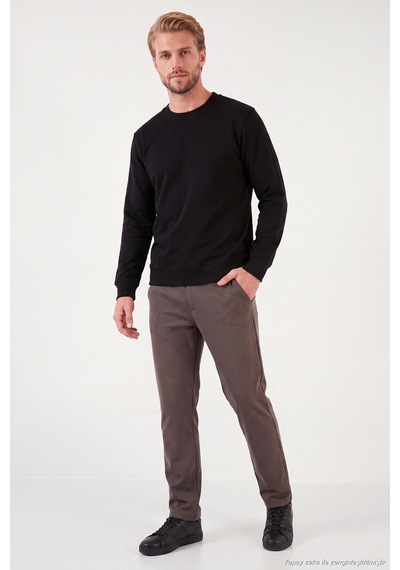 Buratti Pamuklu Relaxed Fit Bisiklet Yaka Sweat Erkek Sweat 5901257 Siyah
