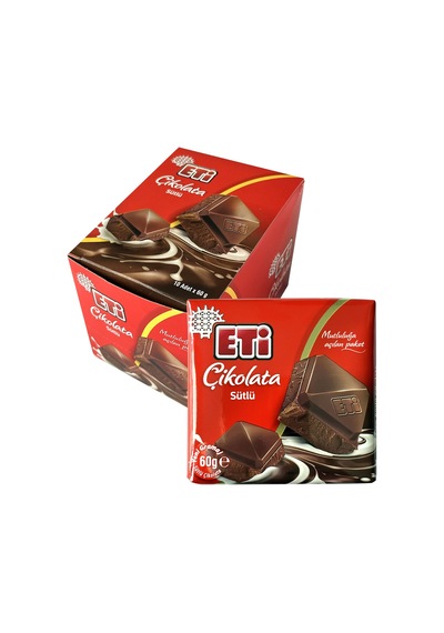 Eti Çikolata Sütlü Kare 60 Gr X 10 Adet