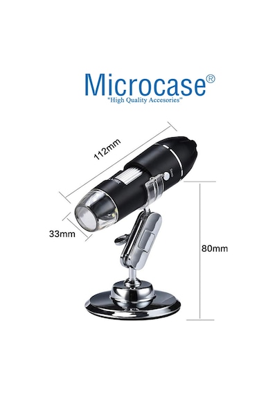 Type-c Micro Otg'li 1000x 8 Led Dijital Microscobe Al4076