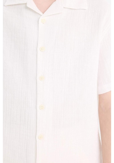 DeFacto Erkek Çocuk Oversize Geniş Kalıp Polo Yaka Müslin Kısa Kollu Gömlek W3239A625HSWT34