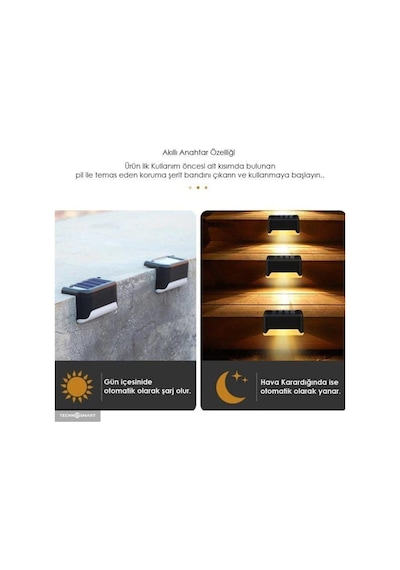 Dekoratif 1 Adet Köşebent Merdiven Veranda Solar Güneş Enerjili Led Lamba Dekor Bahçe Aydınlatma Çok Renkli