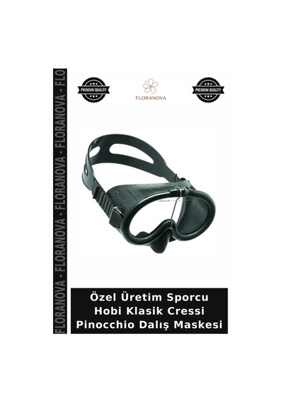Özel Üretim Sporcu Hobi Klasik Cressi Pinocchio Dalış Maskesi Dark