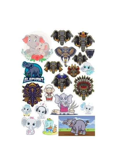 Fil Sticker Set 2 20 Parça Telefon, Tablet, Defter, Laptop Sticker