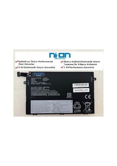 Nion Lenovo L17m3p52 Sb10t83132 Uyumlu Notebook Batarya - Pil