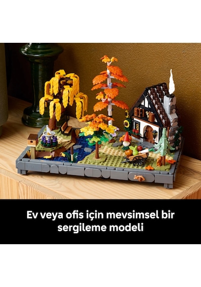 LEGO® Icons Sonbahar Bağ Evi Bahçesi 11372 – Yetişkinler için Mevsimlik Çiçekler İçeren Yaratıcı Model Yapım Seti (1102 Parça)