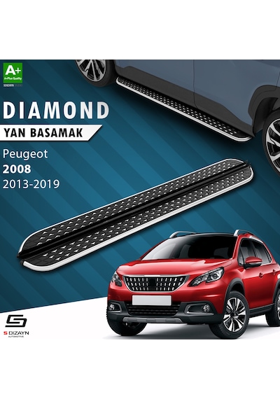 S-dizayn Peugeot 2008 Diamond Krom Yan Basamak 173 Cm 2013-2019 A+ Kalite