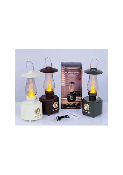 C210 Bluetooth Hoparlör Nostaljik Gaz Lambası Görünümlü Ambians Retro Şarjlı Hoparlör Fm Radyo
