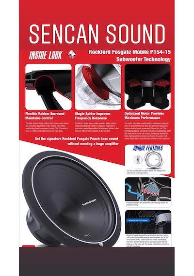 Rockford Fosgate P1-15 Kutu 250w Rms - 42cm Amerikan Subwoofer