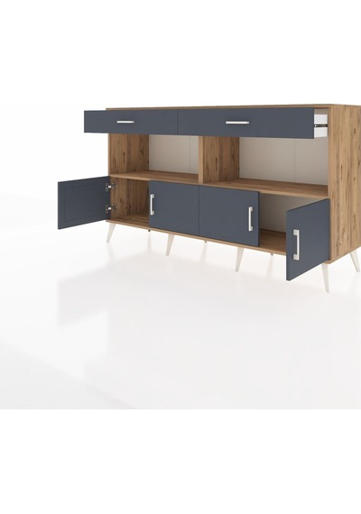 Hyperion Konsol 2 Raflı 2 Çekmeceli 4 Kapaklı 176x44x99 Çam-antra Çam-antrasit Hyperion Konsol 2 Raflı 2 Çekmeceli 4 Kapaklı 176x44x99 Çam-antra Çam-antrasit