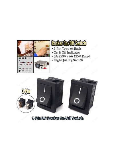 3 Pin Rocker On/off Işıksız Power Anahtar 2 Adet