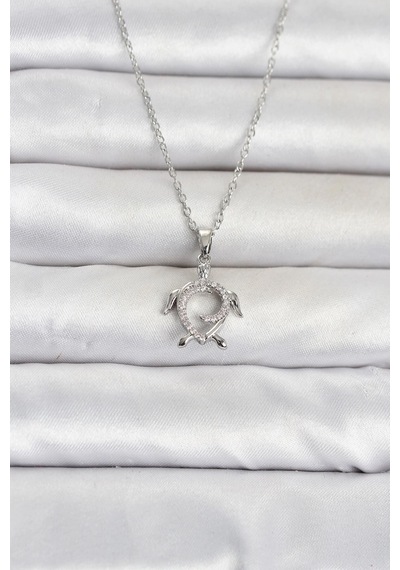 316l Çelik Zincir Gümüş Renk Caretta Caretta Model Kadın Kolye Çr
