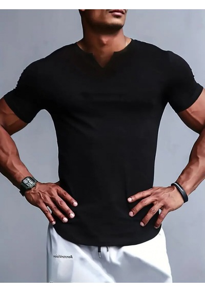 Suma Erkek Kısa Kollu V Yaka Süprem T-shirt Siyah 2xl-3xl