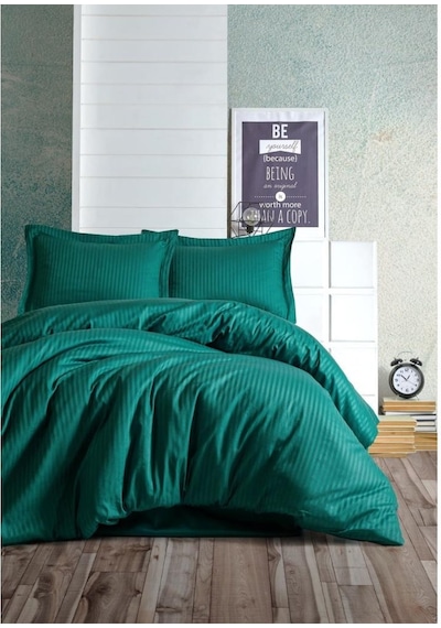 Cotton Box Elegant Stripe Saten Çift Kişilik Nevresim Takımı Petr