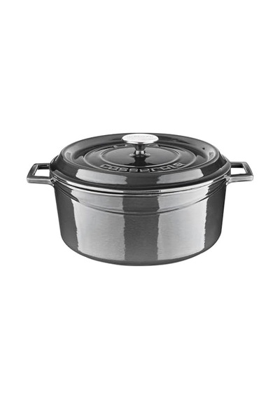 Metal Premium Serisi - Döküm Yuvarlak Tencere, 28 Cm, Majolik Gri 12v