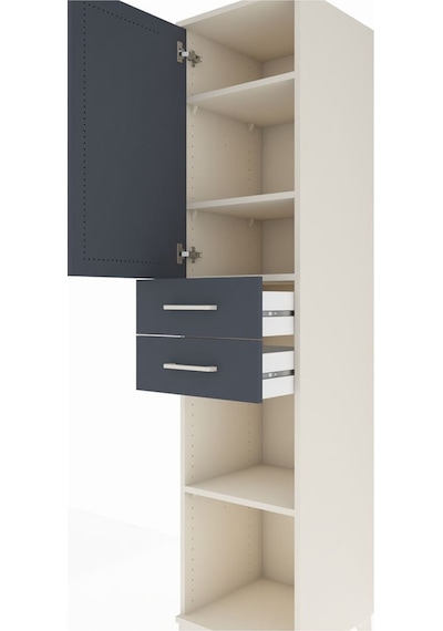 Hyperion Dolap 4 Raflı 2 Çekmeceli 44x44x195 Aytaşı-antrasit Aytası