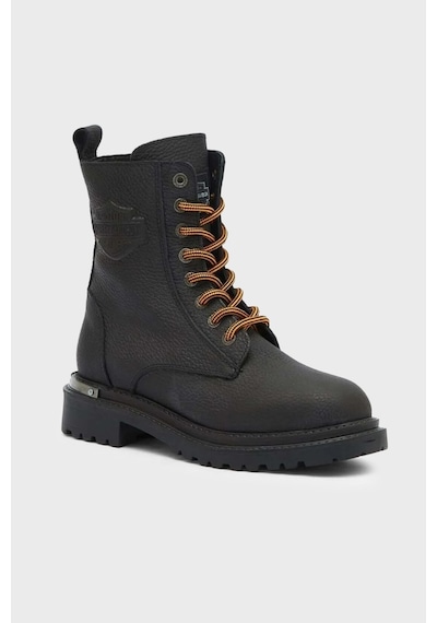 Harley Davidson Steven Logolu Fermuarlı Hakiki Deri Bot Erkek Bot 026m100065 Ctn Black Baskılı Deri