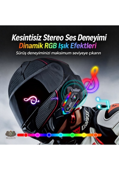 Y20 5.3 Motosiklet Kask Kulaklık Intercom Işıklı Motorsiklet Interkom