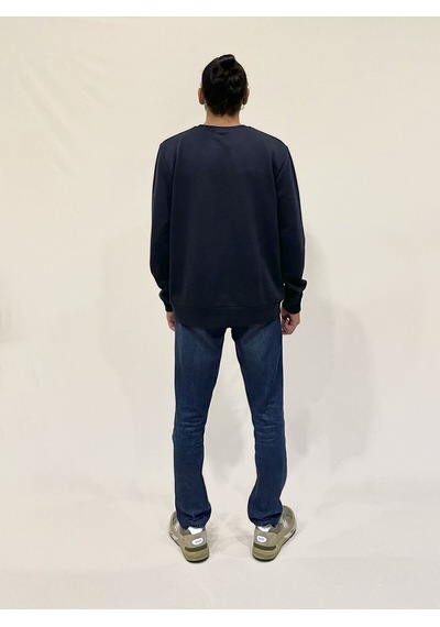 Erkek Bisiklet Yaka Rahat Kalıp 3 İplik Kalın Garnili Sweatshirt Spr24sw35 NAVY