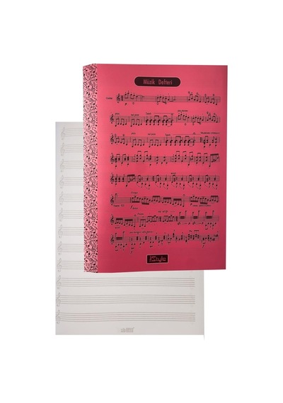 Müzik Defteri A4 40 Yaprak Plastik Kapak 1 Adet Sol Anahtarlı Pp Kapak Müzik Defteri 21x29.7 Cm 12 Sütunlu