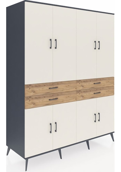 Kronos Gardrop 8 Raflı 4 Çekmeceli 8 Kapaklı 176x59x221 Antrasit-aytaşı/çam Aytaşı/çam Kronos Gardrop 8 Raflı 4 Çekmeceli 8 Kapaklı 176x59x221 Antrasit-aytaşı/çam Aytaşı/çam