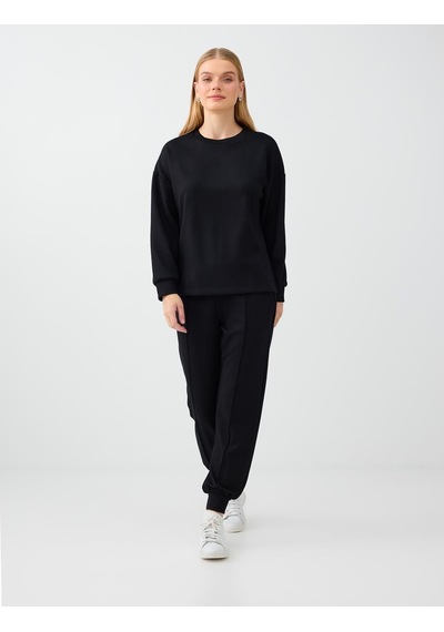 Jimmy Key Siyah Rahat Kesim Bisiklet Yaka Modal Sweatshirt 6ww238605900