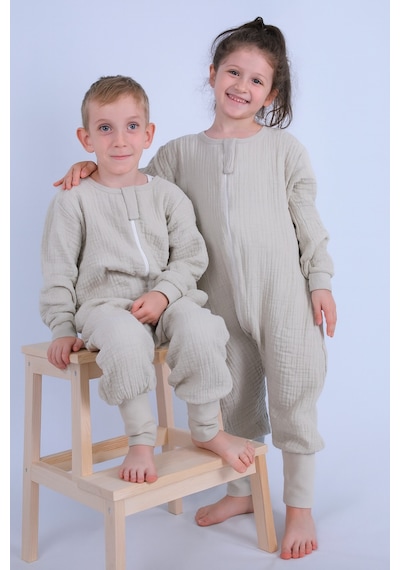 For My Baby 1 Tog Çocuk Uyku Tulumu Unisex Uzun Kollu Uyku Tulumu Bej