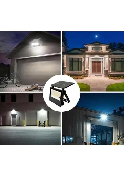 60 Watt Güneş Enerjili Led Projektör Bahçe Lambası 155 Led 3 Renk