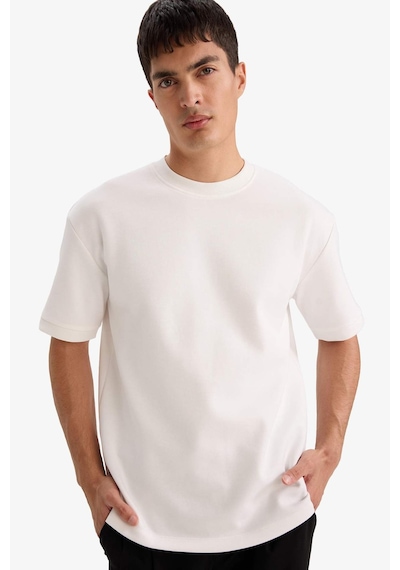 Defacto Oversize Ağır Kumaş Beyaz Erkek T-shirt B6494ax/wt34 Beyaz