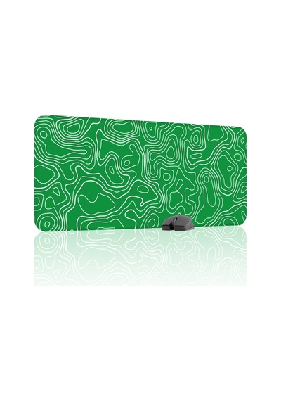 Yeşil Beyaz 90x40 Xxl Taraftar Gaming Oyuncu Mouse Pad Kaymaz Taban Büyük Fare Altlığı Topography
