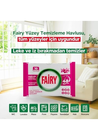 Çok Amaçlı Yüzey Temizlik Havlusu 10 Yaprak Lilyum Çiçeği Beyaz Sirke & Karbonat 0