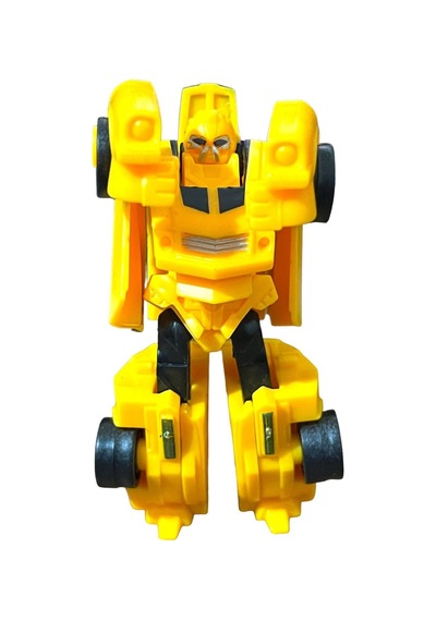 Super Warrior Mini Plastik Gövdeli Dönüşebilen Robot Araba 7.5 Cm Sarı