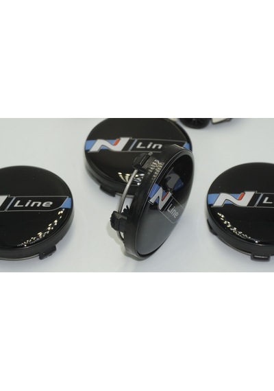 Hyundai N Line Logo Siyah Jant Göbeği Kapak Seti 60mm