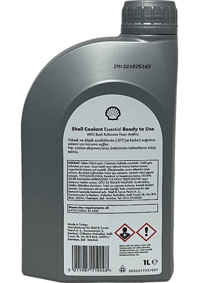 Shell Coolant Essential 4 Mevsimlik Mavi Antifriz 1 Litre 2 Adet